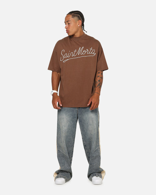 Saint Morta Pearl Script T-Shirt Washed Brown