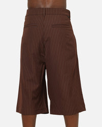 Carre Heritage Pleated Shorts Brown