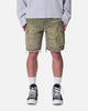 MNML Distressed Cargo Shorts Olive