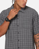 Carre Plaid Button Up Shirt Black-Plaid