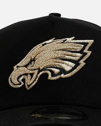 New Era Philadelphia Eagles 'Raised Metallic Chainstitch' 9FORTY A-Frame Snapback Black