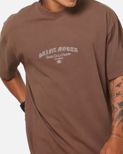 Saint Morta The Cross Boxy T-Shirt Washed Brown