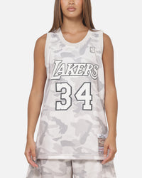 Mitchell & Ness Los Angeles Lakers Shaquille O'Neal #34 Snow Camo Energy Swingman Jersey Vintage White