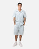 XXIII Lace Textured Denin Button Up Shirt Light Blue