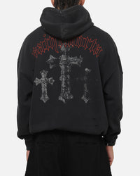Saint Morta Graves Boxy Hoodie Washed Black