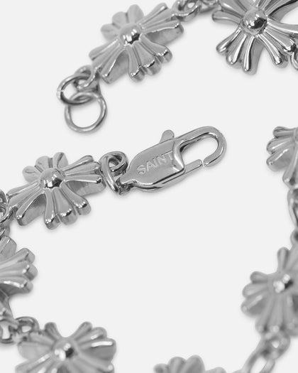 Saint Morta Chrome Cross Bracelet White Gold