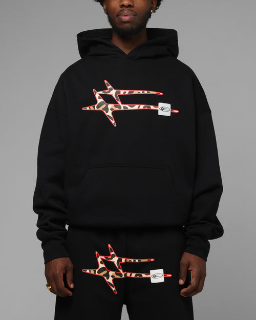 Loiter Hybrid Premium Hoodie Black/Leopard