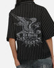 Ed Hardy Eagle Button Up Shirt Black Pinstripe