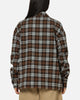 Carre Workwear Long Sleeve Button Up Shirt Brown-Plaid