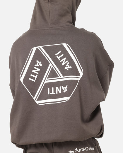The Anti Order Reverse Logo Hoodie Charcoal Grey