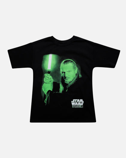 73Studio Kids' Star Wars Qui Gon Jinn T-Shirt Black