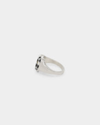 Raising Hell Women's Checkered Heart Ring White/Gold/Black