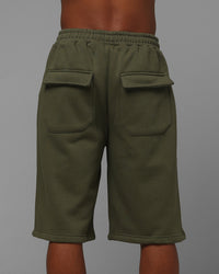 Loiter Hybrid Premium Shorts Olive/Pink