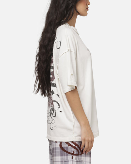 Worship Restraint Box Crop Reverse T-Shirt Coconut Milk