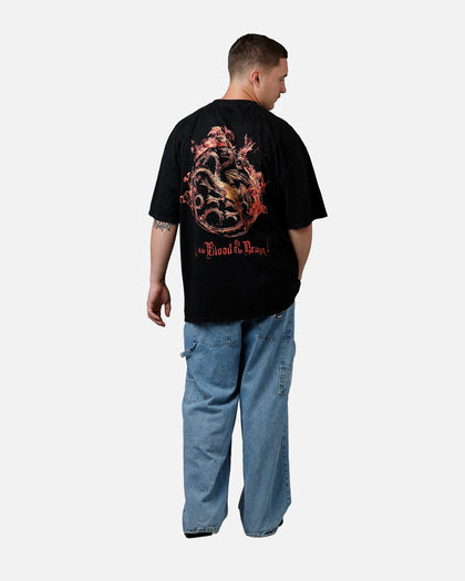 73Studio X House Of The Dragon Caraxes T-Shirt Black Acidwash
