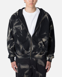 MNML Sun Burned Zip Up Hoodie Washed Black