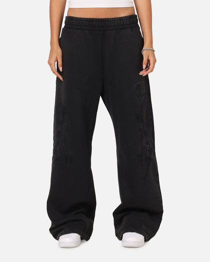 Saint Morta Crested Wing Sweatpants Washed Black