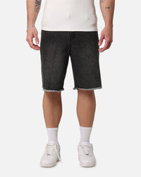 Saint Morta Inferno Baggy Denim Shorts Black Shadow