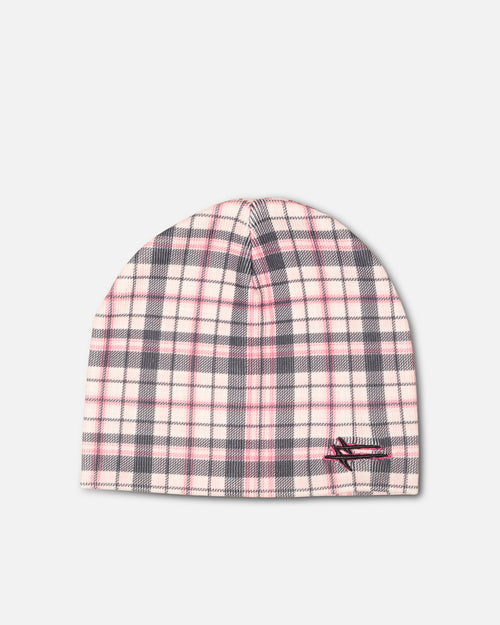 Loiter Ribbed Skully Pink Plaid