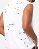 Saint Morta Distressed Oversized Muscle T-Shirt White