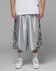 Loiter Impact Satin Shorts Grey Distressed Camo