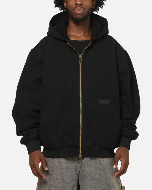 Carre Sherpa Lined Zip Hoodie Black