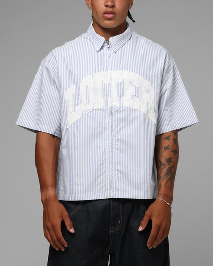 Loiter Studio Zip Shirt Blue Stripe