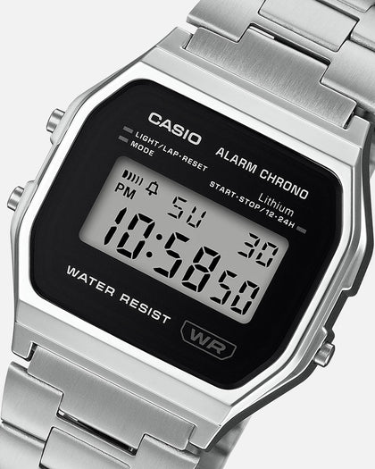 Casio A158WEA-1D64 Watch Silver/Black