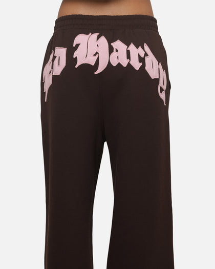 Ed Hardy Women's Distressed Trackpants Brown