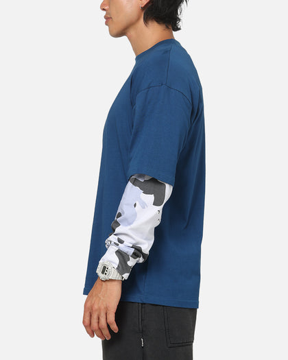 Carre Static Layered Long Sleeve T-Shirt Blue