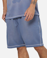 New Era Acid Wash Fleece Shorts Blue