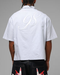 Loiter Studio Zip Shirt Blue Stripe