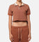 XXIII Women's Cropped Printed Polo Shirt Brown