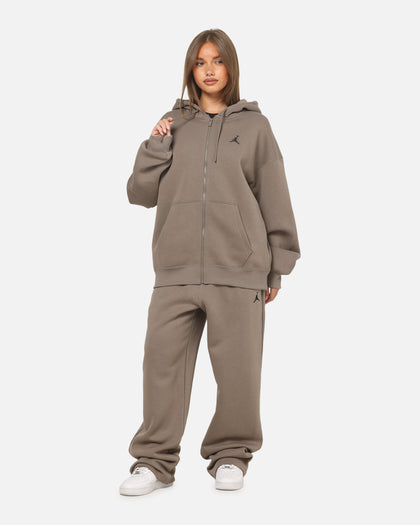 Jordan Jumpman Brooklyn Fleece Oversized Open-Hem Pants Olive Grey/Black