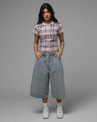 Loiter Star Born Pleated Jorts Blue Washed Denim