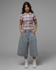 Loiter Star Born Pleated Jorts Blue Washed Denim