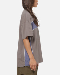 Carre Athletic Panel Crew T-Shirt Washed Charcoal