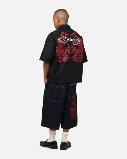 Ed Hardy Dragon Zip Shirt Black