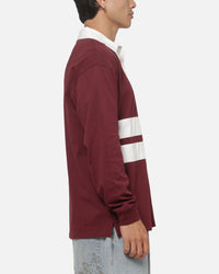 Mitchell & Ness New York Yankees Roses Rugby Long Sleeve Polo Shirt Sour Cherry