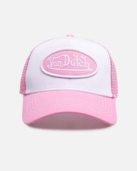 Von Dutch Pink & White Trucker Snapback Pink
