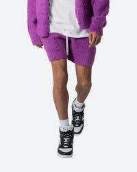 MNML Fuzzy Sweat Shorts Purple