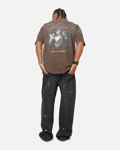 Saint Morta Heavens Kitchen Boxy T-Shirt Washed Brown