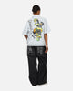 Ed Hardy Panther Button-Up Shirt Blue Pin Stripe