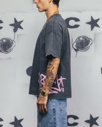 Carre Tagline T-Shirt Washed Black/Pink