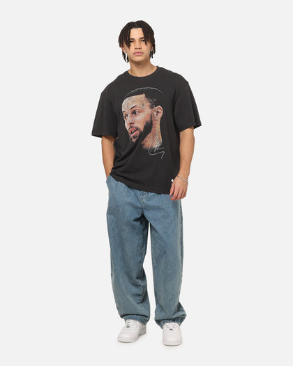 Mitchell & Ness Golden State Warriors Stephen Curry Big Head T-Shirt Washed Black