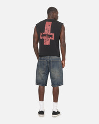 Saint Morta Saints Marked Cut Off Muscle T-Shirt Washed Black
