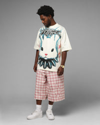 Loiter Utility Cargo Shorts Pink Check