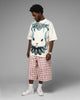 Loiter Utility Cargo Shorts Pink Check