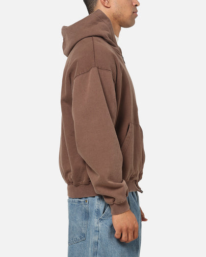 American Thrift Zip Hoodie Washed Brown