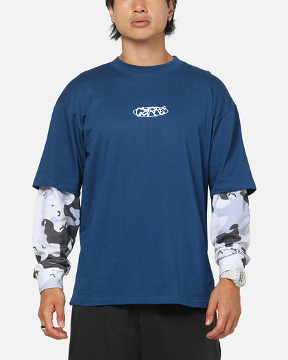 Carre Static Layered Long Sleeve T-Shirt Blue